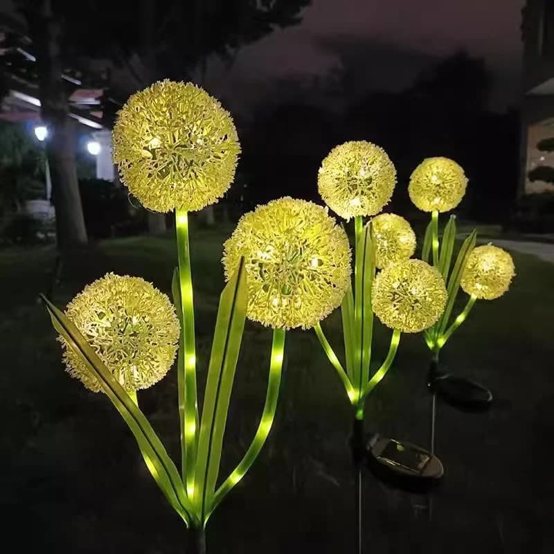 Lampe de jardin solaire sur piquet en forme de pissenlit