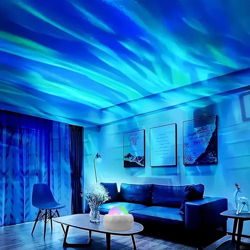 Veilleuse LED Projecteur Aurore Boréale avec Télécommande