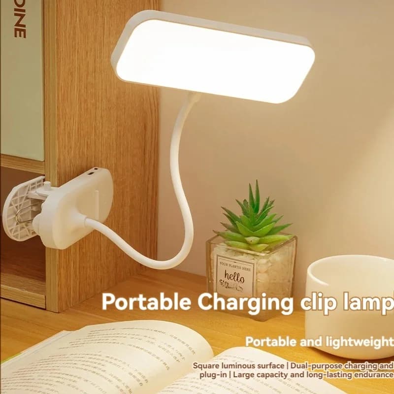 Lampe de chevet LED à pince rechargeable USB, à intensité variable