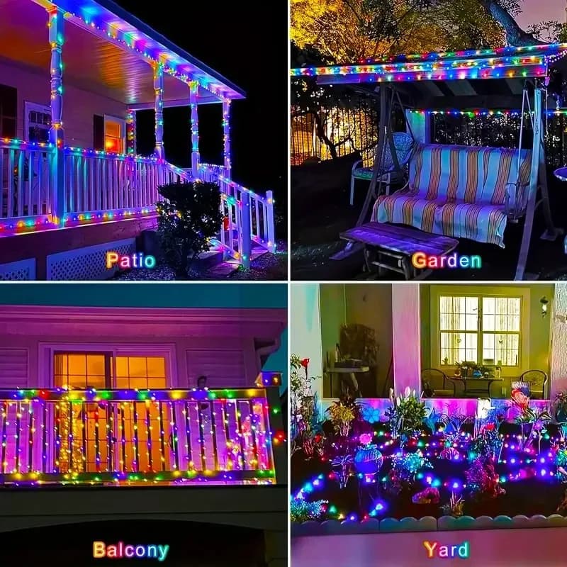 Guirlande LED Solaire RGB Extérieure, Étanche