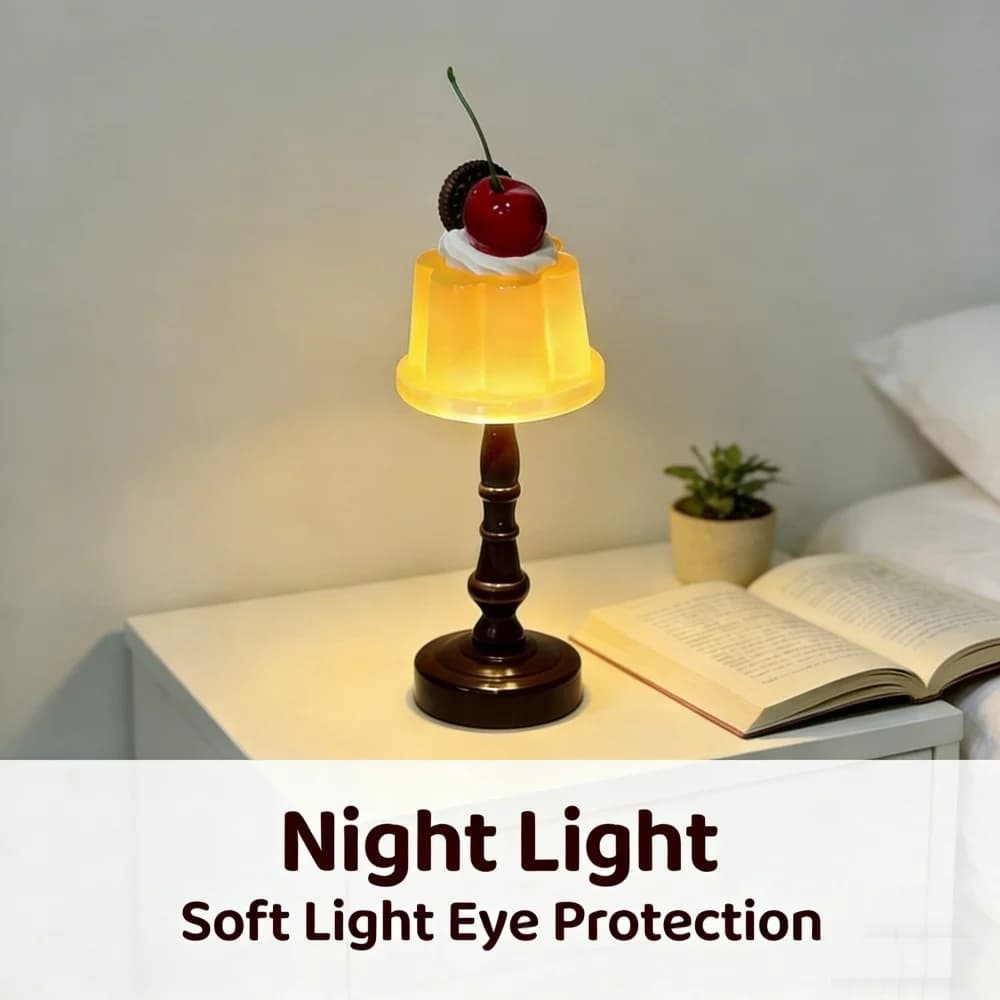 Petite Veilleuse de Bureau LED Rétro Forme Pudding