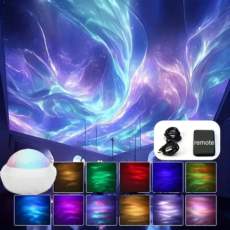 Veilleuse projecteur aurore multicolore USB