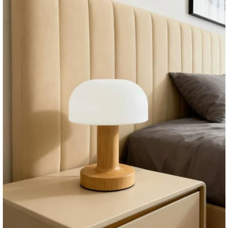 Lampe de table LED moderne style champignon, rechargeable USB tactile