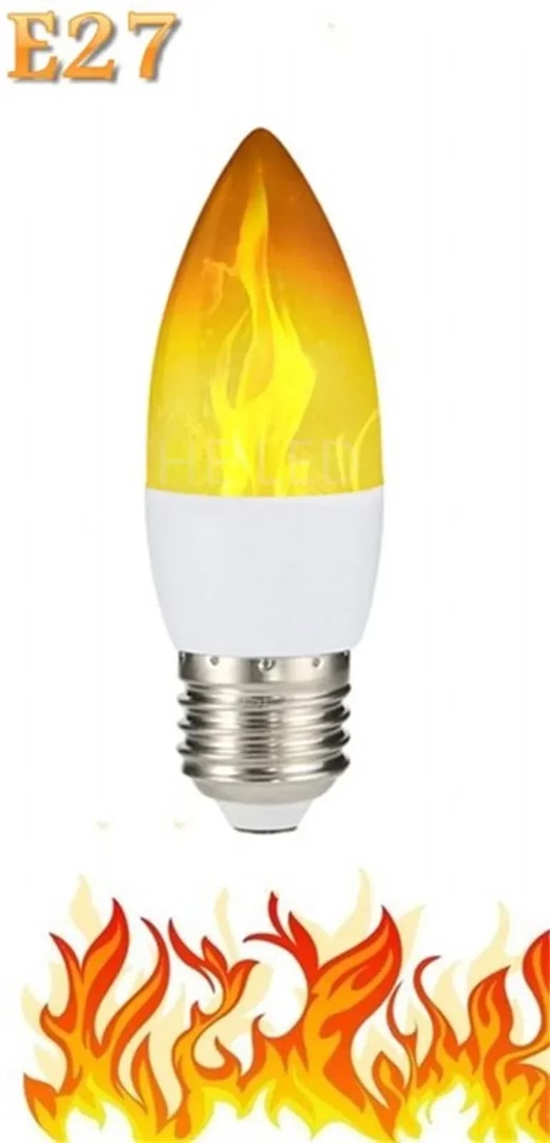 Ampoule LED Flamme E14/E27, Détection de Gravité, 3 Modes Chauds