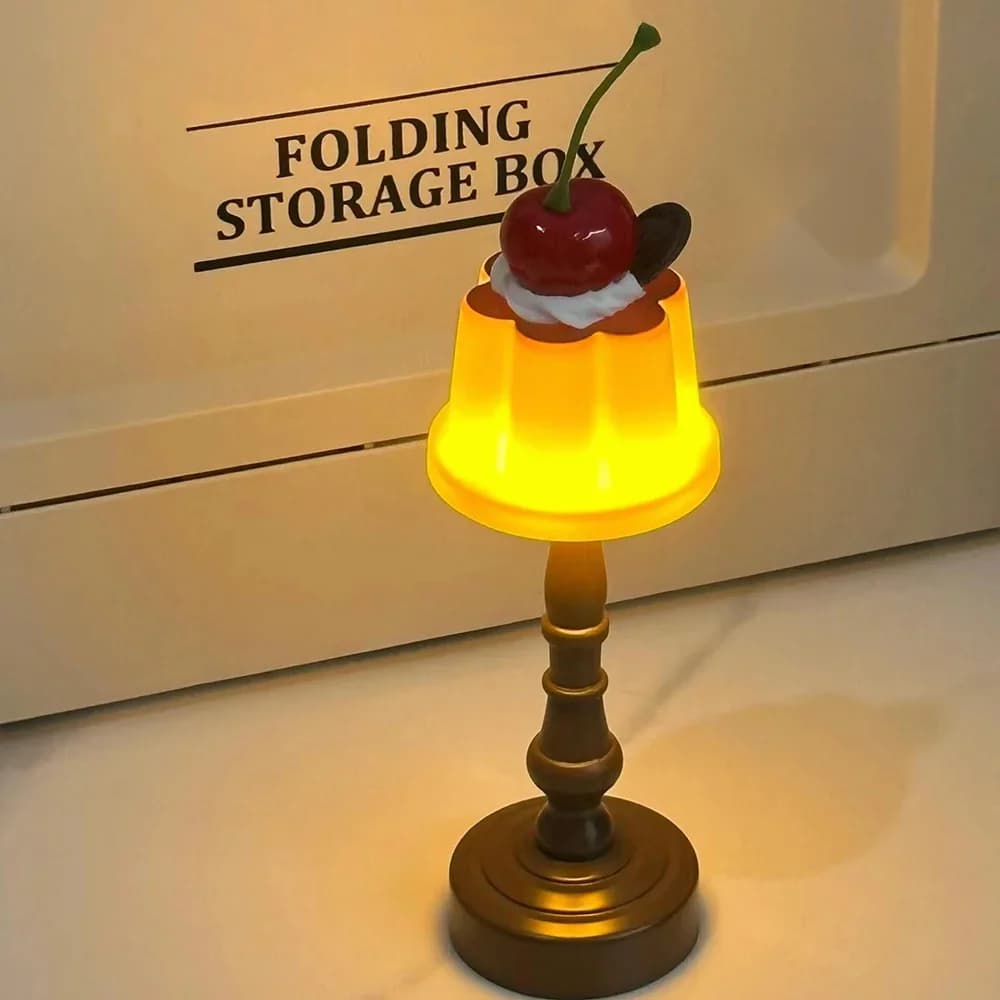 Petite Veilleuse de Bureau LED Rétro Forme Pudding
