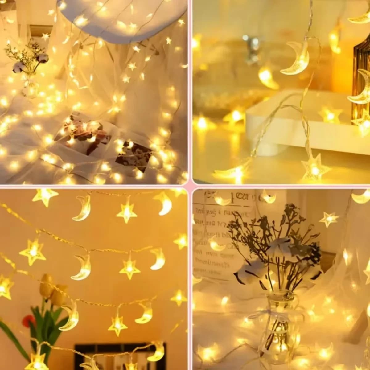 Guirlande lumineuse Étoiles à piles - LED Blanc chaud