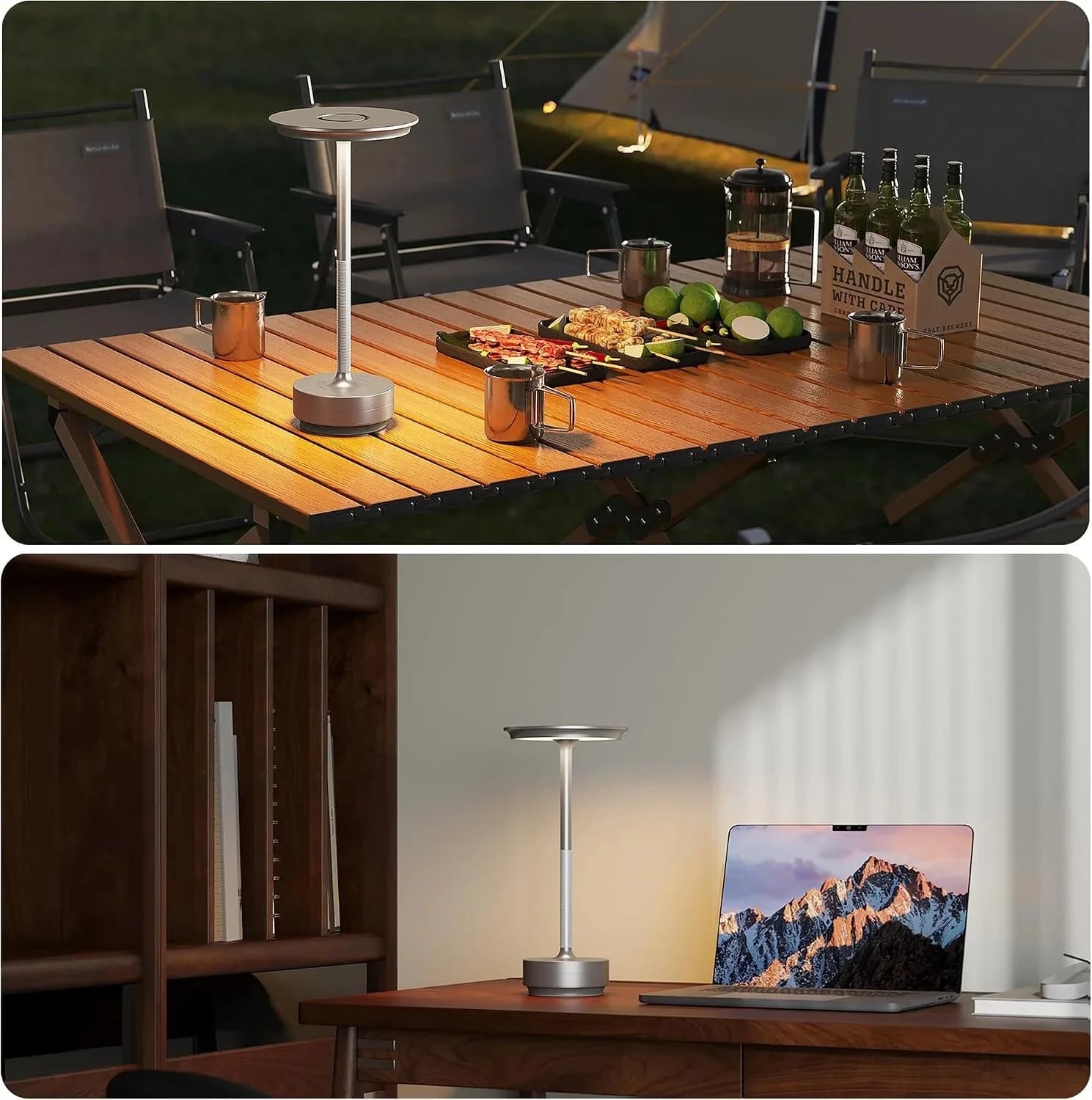 Lampe LED tactile rechargeable en forme de soucoupe volante
