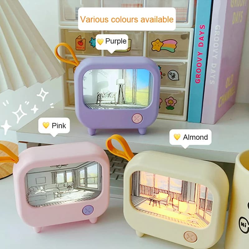 Veilleuse Peinture Mini TV Rechargeable