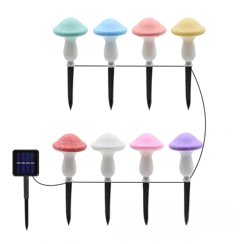 Guirlande solaire champignon à 8 modes