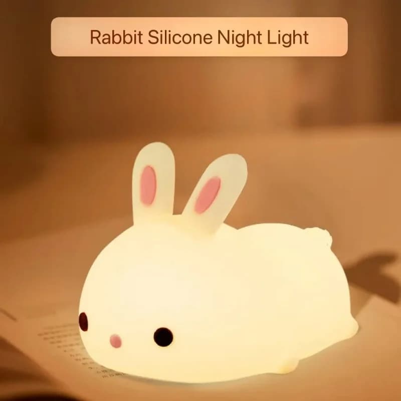 Veilleuse Silicone Rechargeable Forme Lapin