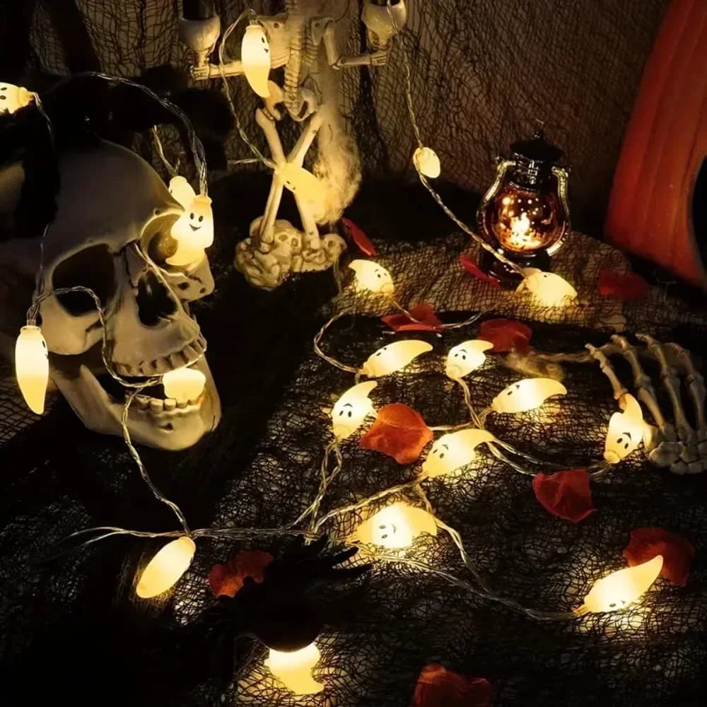 Veilleuse fantôme LED blanc chaud à piles