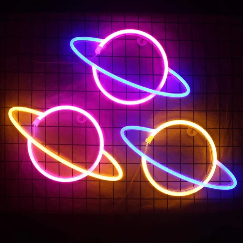 Enseigne néon Éclair, lampe LED murale USB/Piles