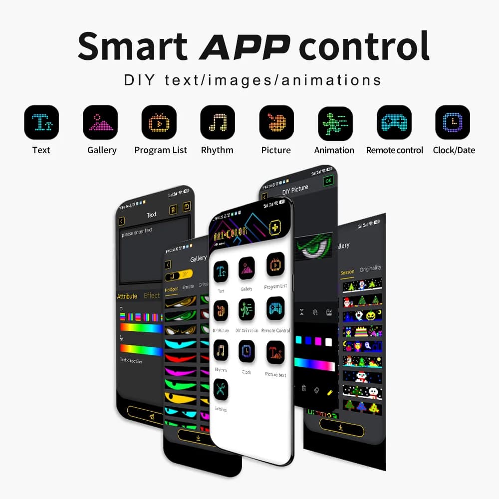 Kit de 2 panneaux LED matriciels pliables avec contrôle par application