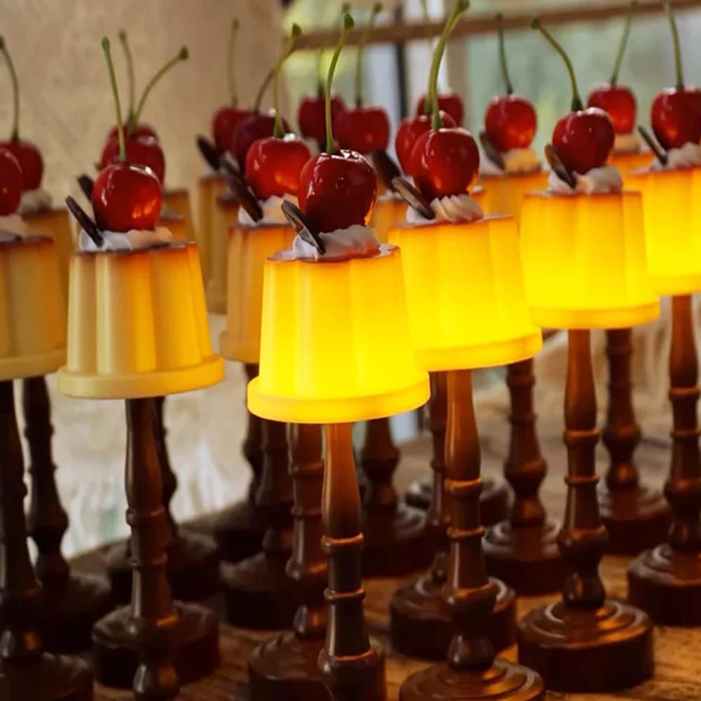Petite Veilleuse de Bureau LED Rétro Forme Pudding