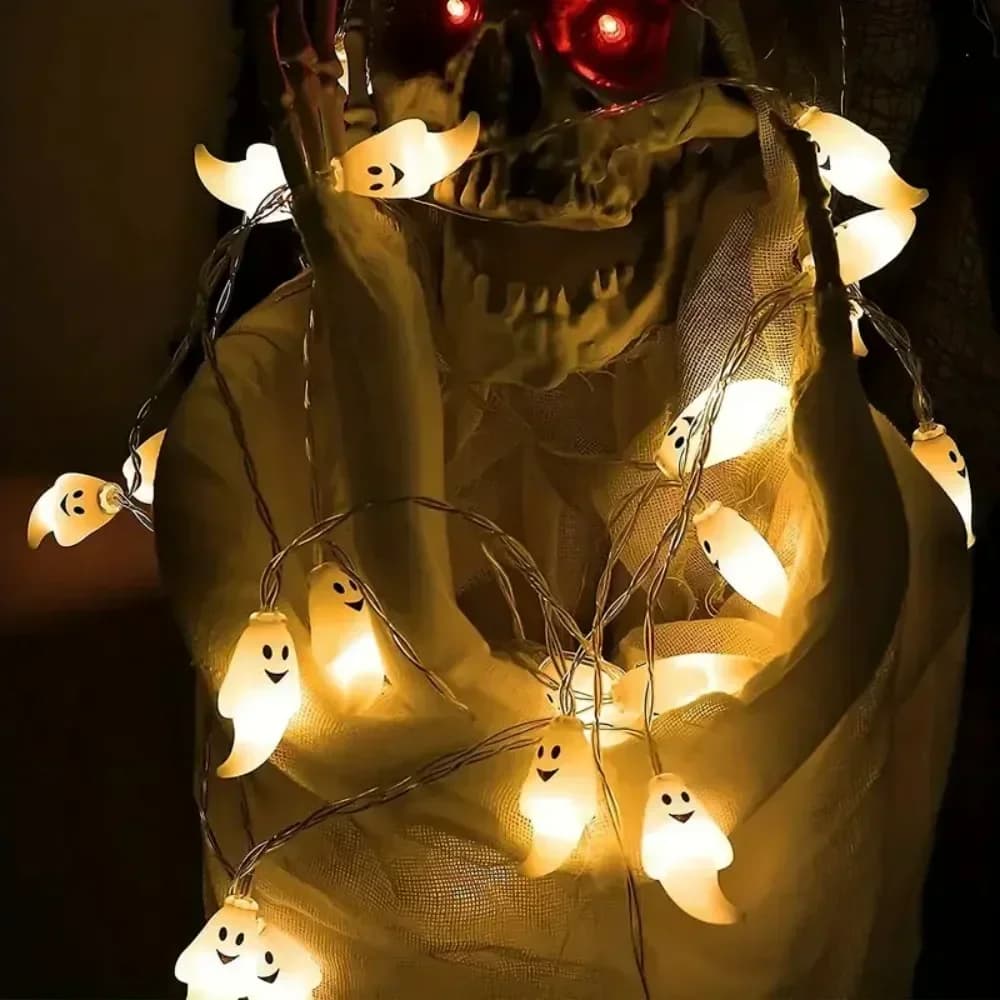 Veilleuse fantôme LED blanc chaud à piles