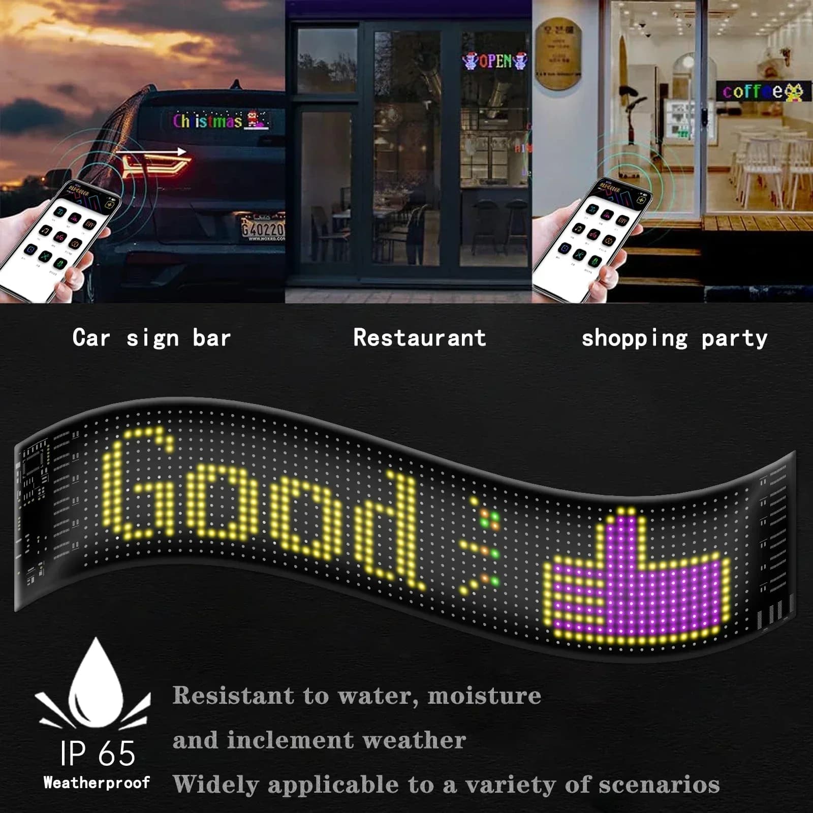 Panneau d'affichage matriciel RGB LED flexible à pixels