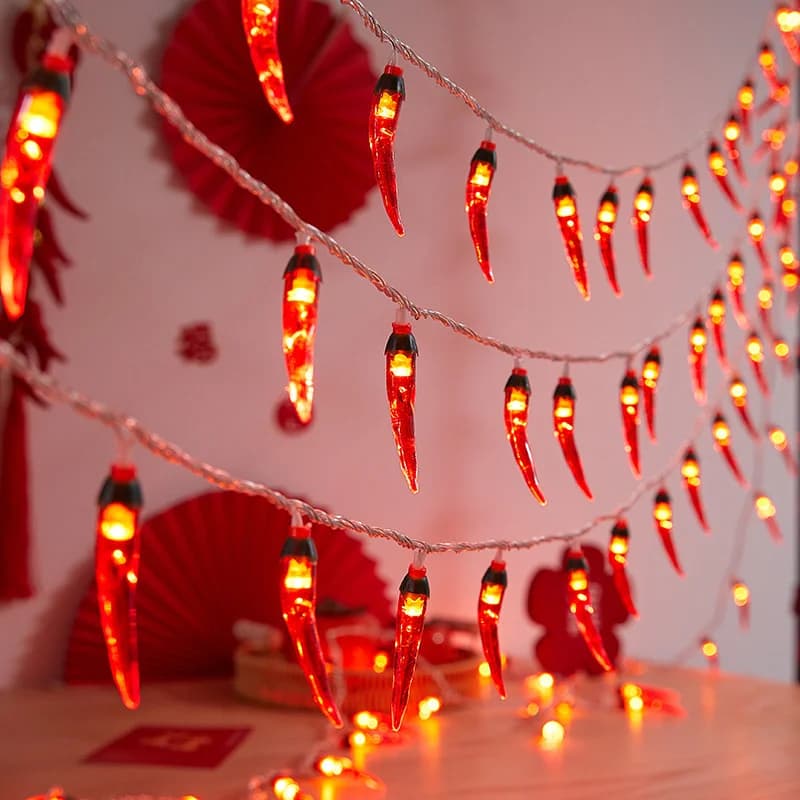 Guirlande LED Piments Rouges USB ou à Piles