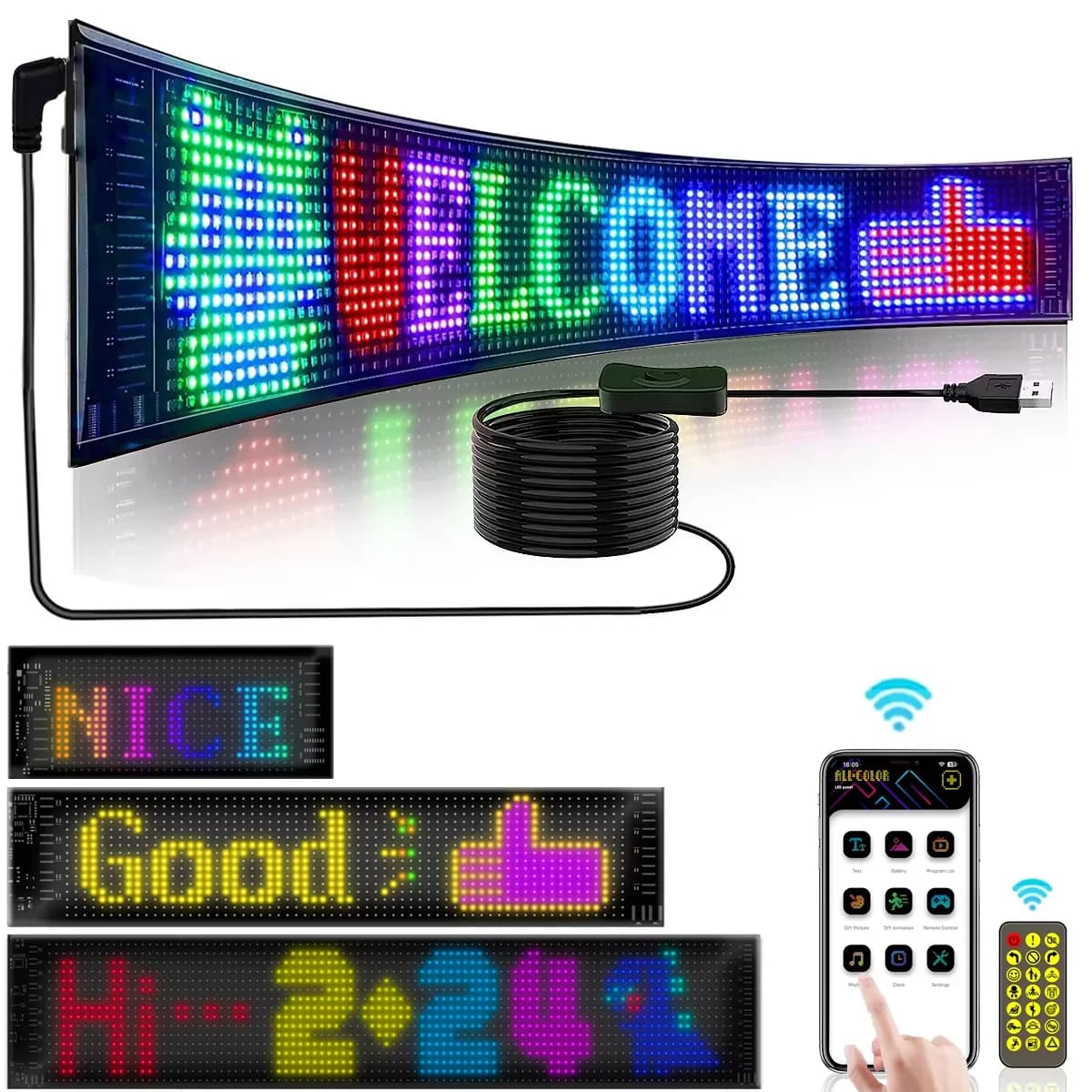 Panneau d'affichage matriciel RGB LED flexible à pixels